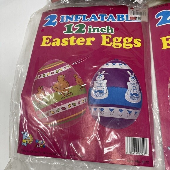 Lot Of 14 vintage EASTER EGG inflatable RABBIT Decoration NEW Toy Bundle - Picture 3 of 6